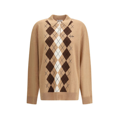 Miu Miu Polopullover mit Rautenmuster