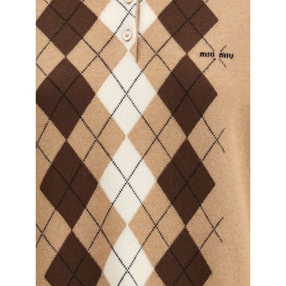 Miu Miu Polopullover mit Rautenmuster