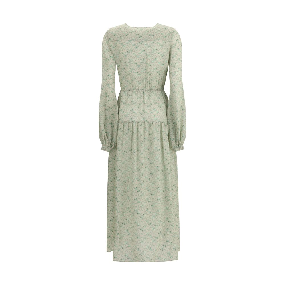 Kristina Ti Grünes Seidenlanges Kleid