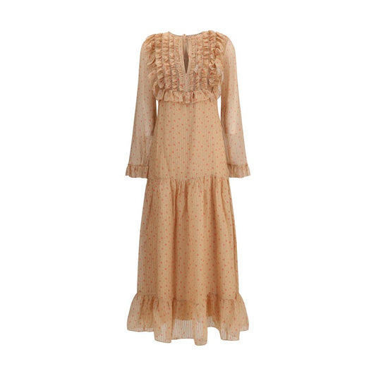 Kristina Ti Langes Seidenkleid mit Mehrfarbendruck