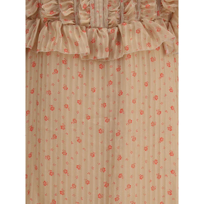 Kristina Ti Langes Seidenkleid mit Mehrfarbendruck