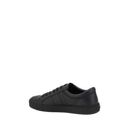 Fendi Schwarze Kalbsleder Bos Taurus Sneaker