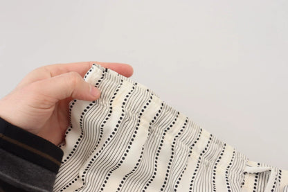 Dolce &amp; Gabbana – Loungehose aus Seide mit weißen Streifen