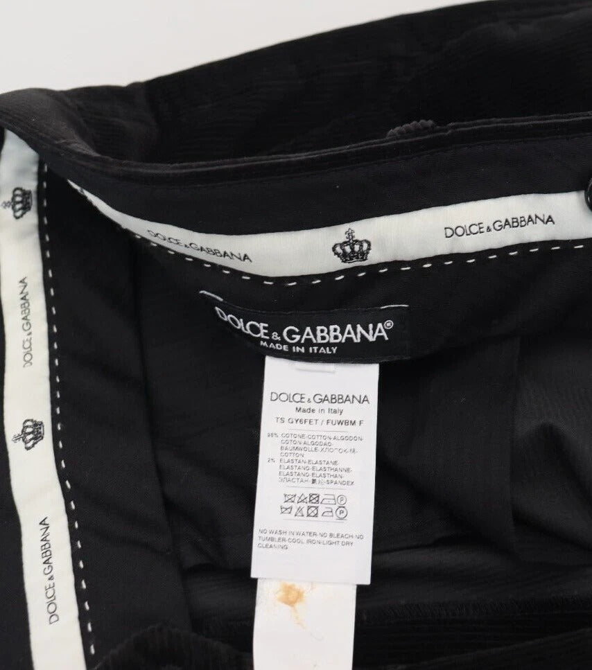 Dolce &amp; Gabbana – Schmale Chinohose aus Stretch-Baumwolle in Schwarz