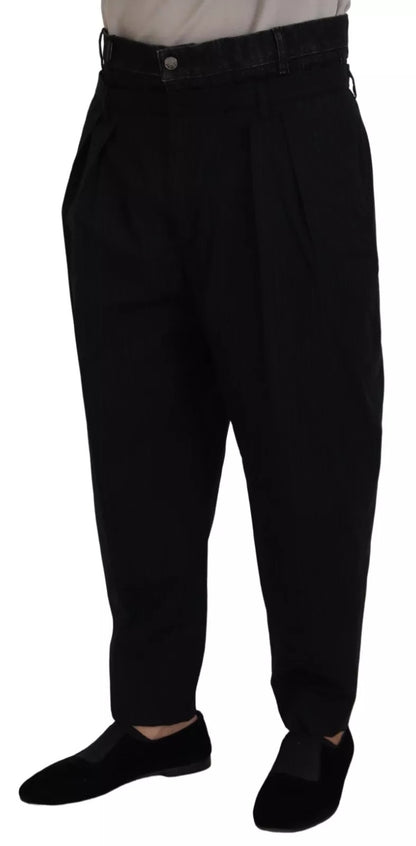 Dolce &amp; Gabbana – Lockere Jeans aus schwarzem Baumwollstretch