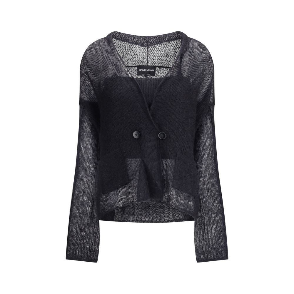 Giorgio Armani Doppelreihiger Cardigan und Top aus einer Woll-Mohair-Mischung Twin-Set