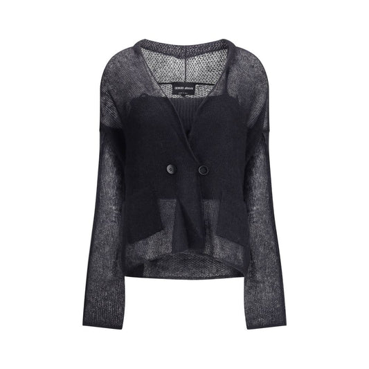 Giorgio Armani Doppelreihiger Cardigan und Top aus einer Woll-Mohair-Mischung Twin-Set