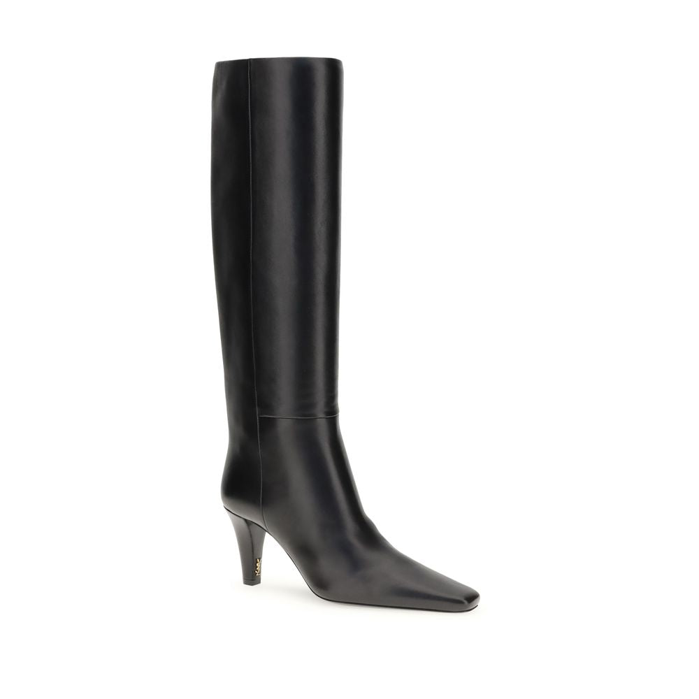 Saint Laurent Hohe Lederstiefel