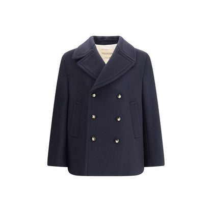Valentino Wollmantel aus blauem Fleece