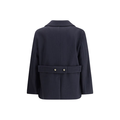 Valentino Wollmantel aus blauem Fleece