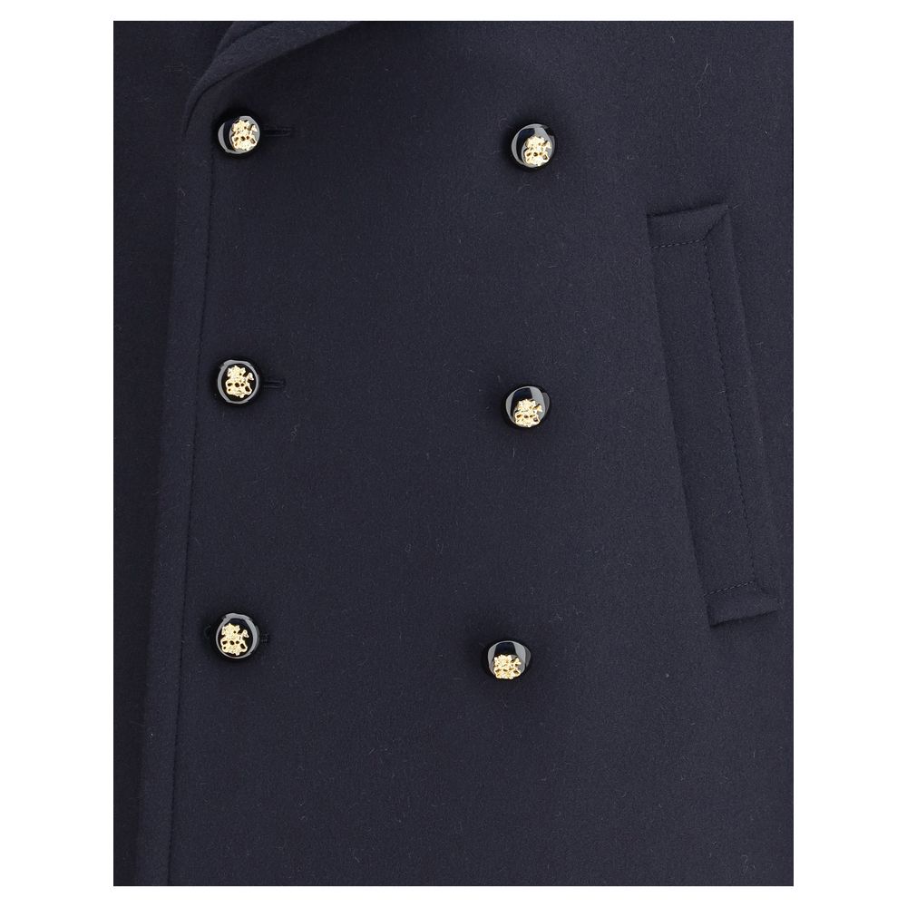 Valentino Wollmantel aus blauem Fleece
