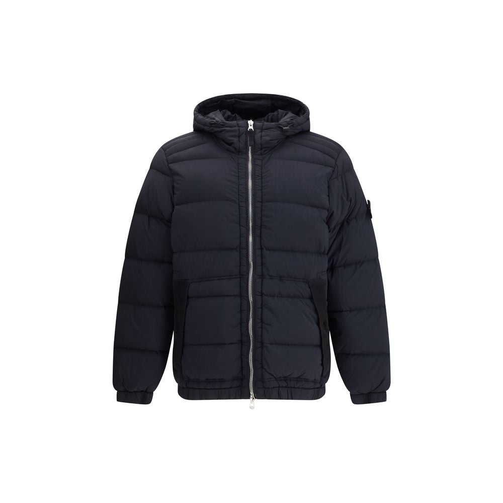 Stone Island Schwarzer Polyamid-Mantel