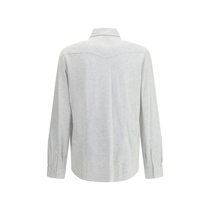 Brunello Cucinelli Gray Denim Shirt