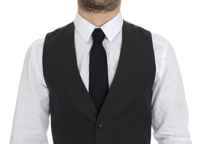 Dolce &amp; Gabbana Grau gestreifte Weste für formelle Anlässe