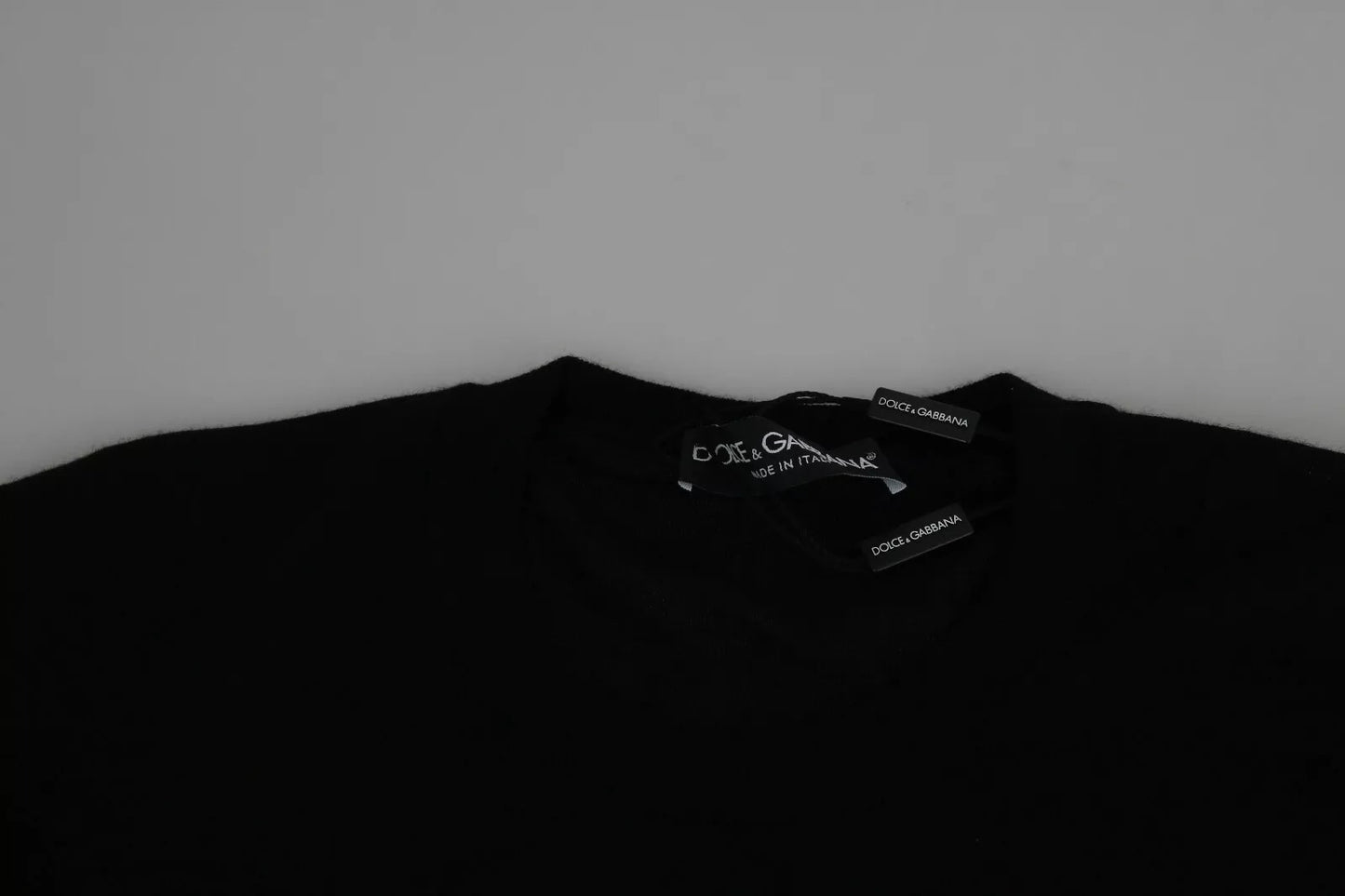 Dolce &amp; Gabbana – Schwarzer Kaschmirpullover mit Rundhalsausschnitt