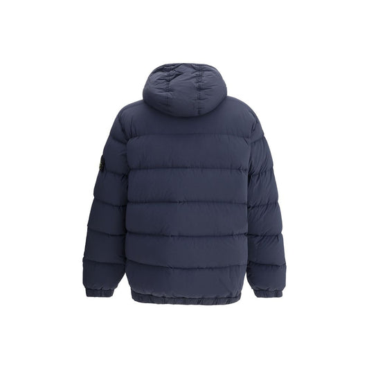 Stone Island Blue Polyamide Full-Length Jacket