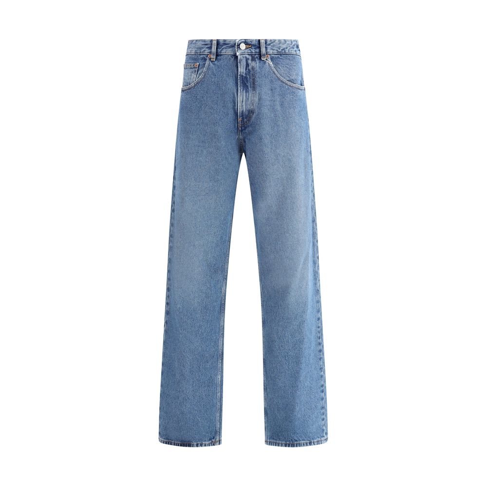 MM6 Blue Cotton Straight-Leg Jeans