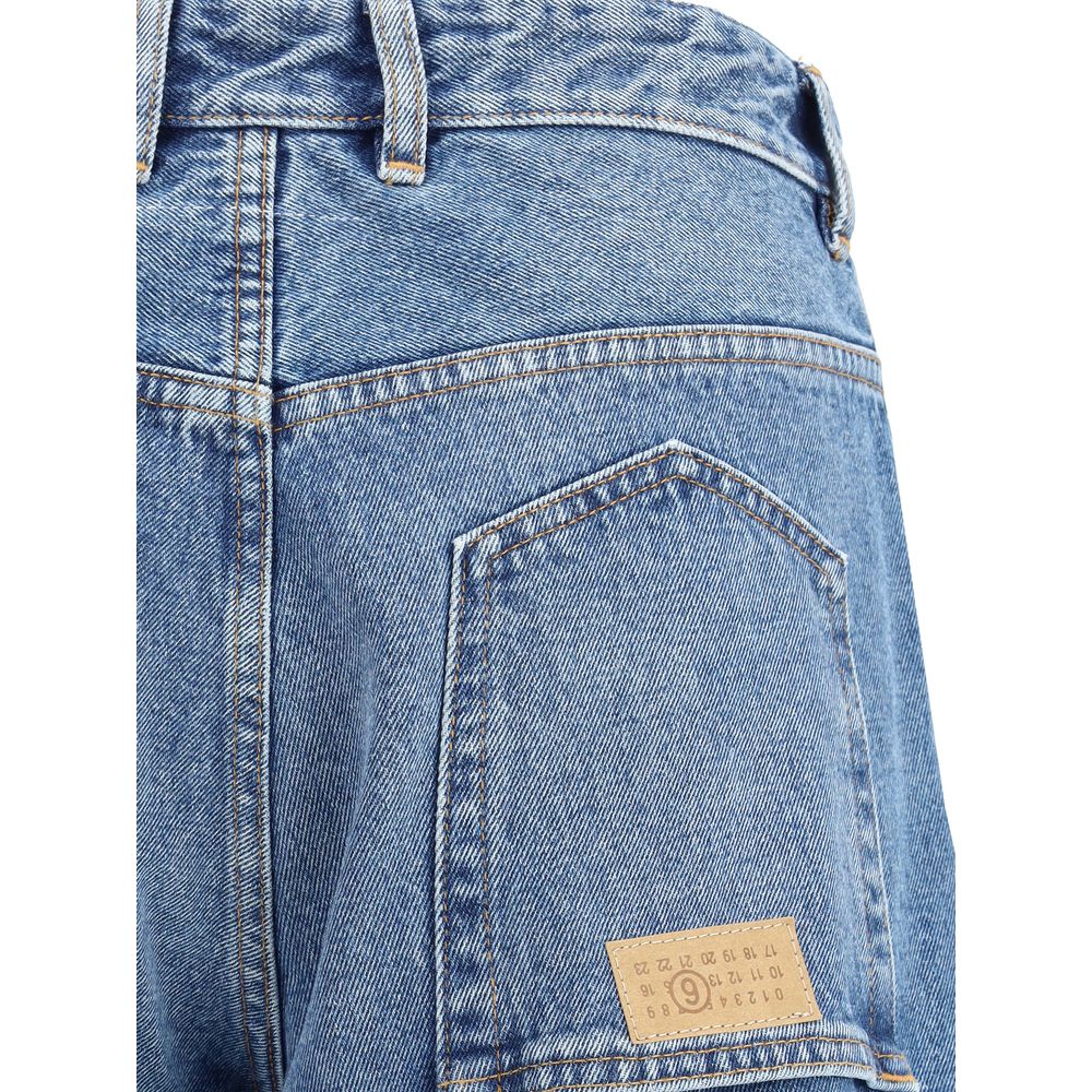 MM6 Blue Cotton Straight-Leg Jeans