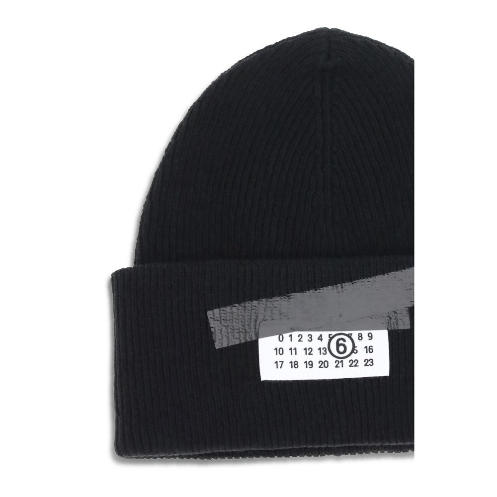 MM6 Black Wool Beanie