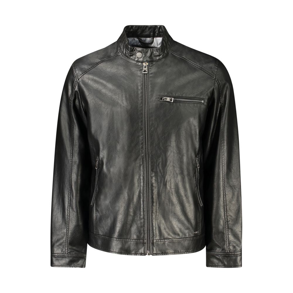Guess Jeans Black Polyethylene Men Jacket