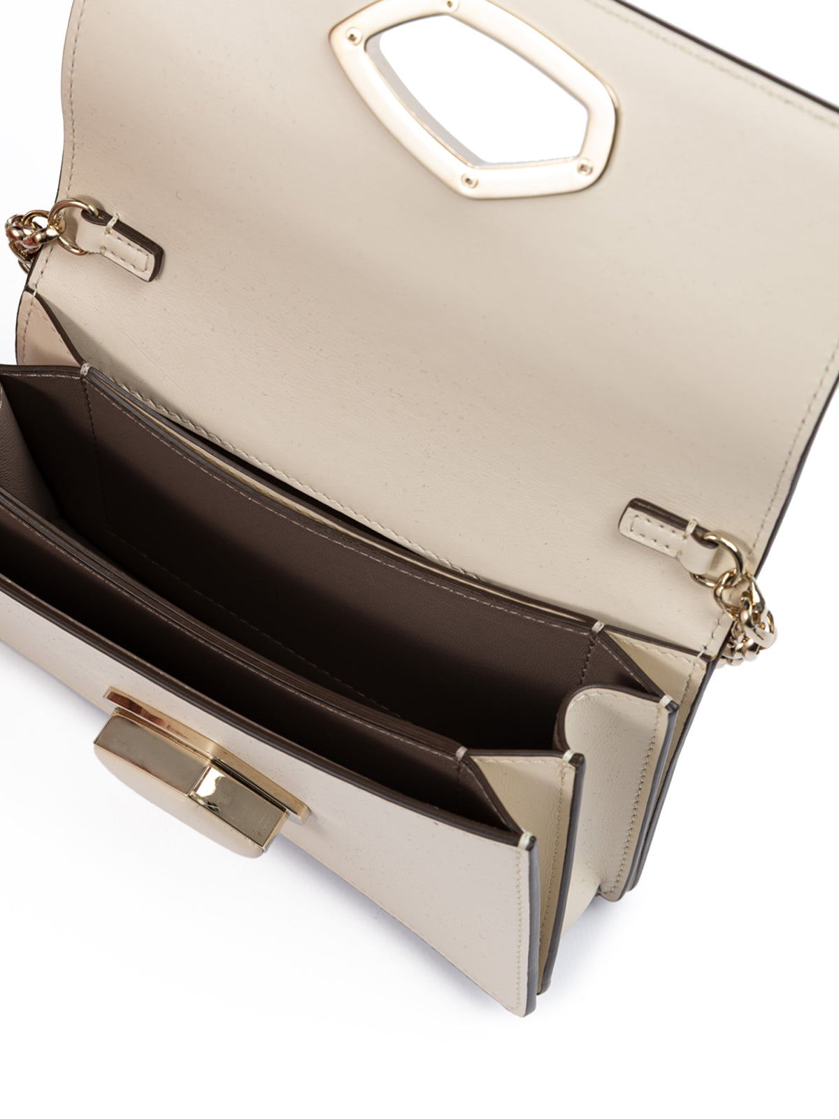 Giada Beige Leder Clutch