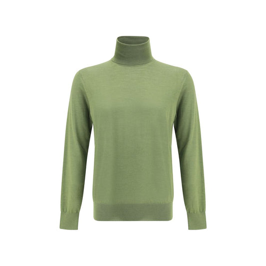 Grüner Woll-Rollkragenpullover von Saint Laurent
