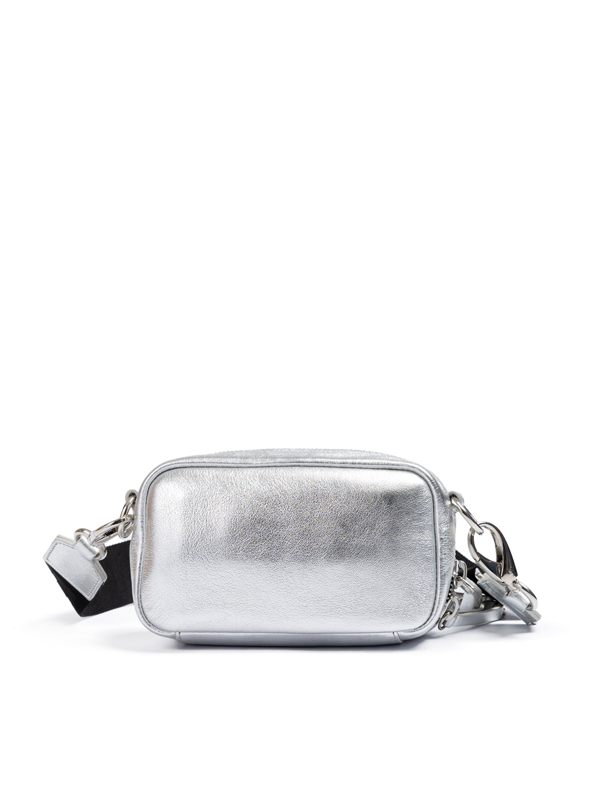 Dsquared² Clutch aus silbernen Pailletten und Leder