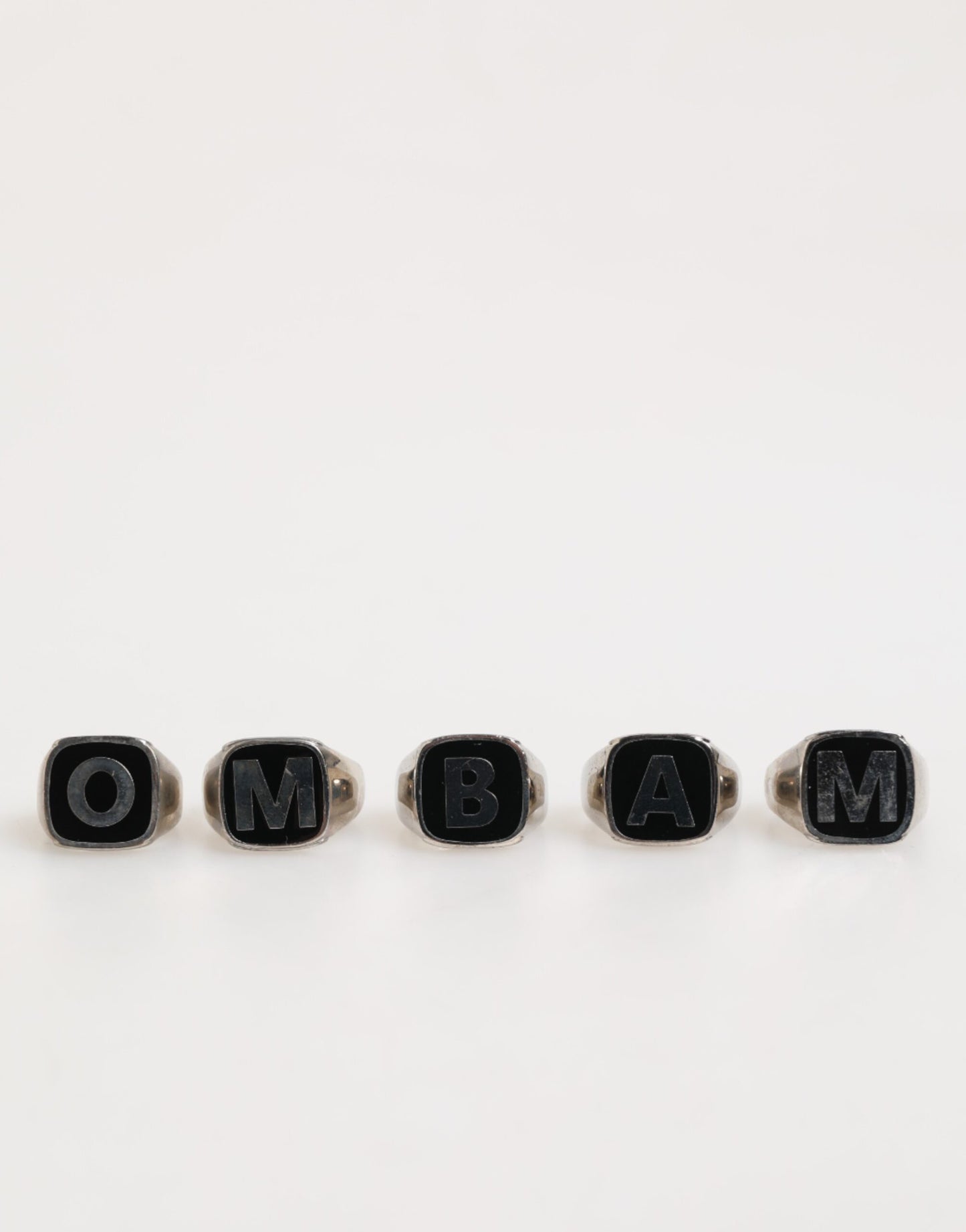 Dolce &amp; Gabbana – Silberfarbenes Messing-Schriftzug-Set, 5-teilig, verstellbarer Ring