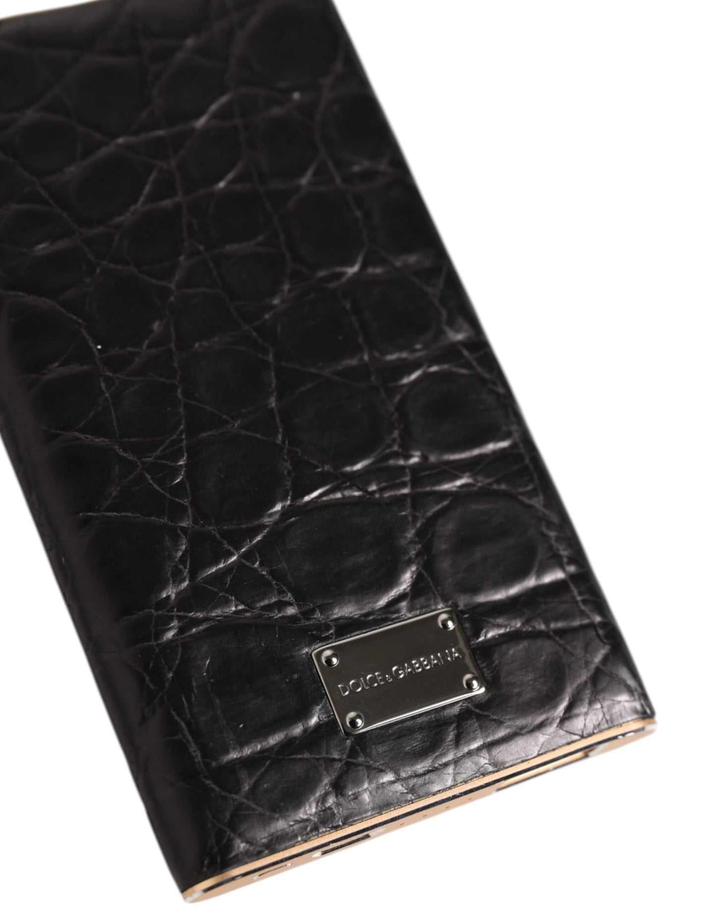 شاحن باور بانك دولتشي آند غابانا أسود من الجلد المنقوش بسعة 3000 مللي أمبير/ساعة مع منفذ يو إس بي