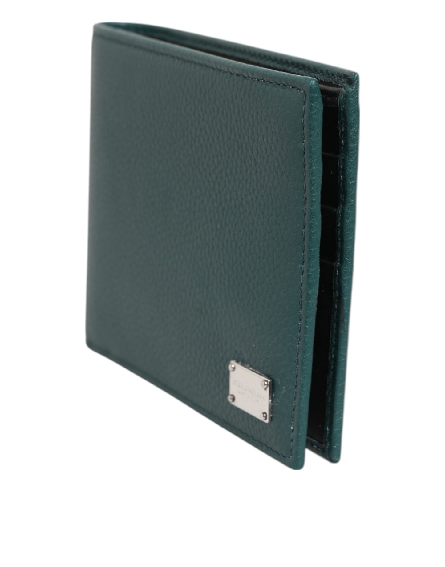 Dolce & Gabbana Green Leather DG Logo Engrave Men Bifold Card Holder Wallet