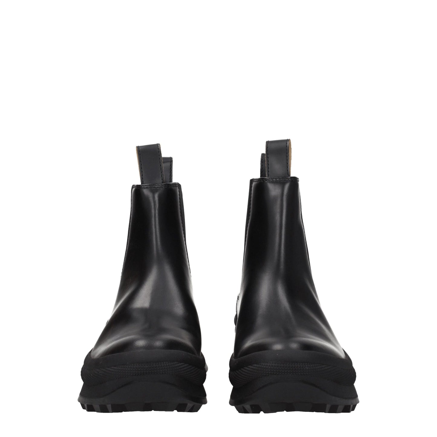 Jil Sander – Schwarze Lederstiefeletten