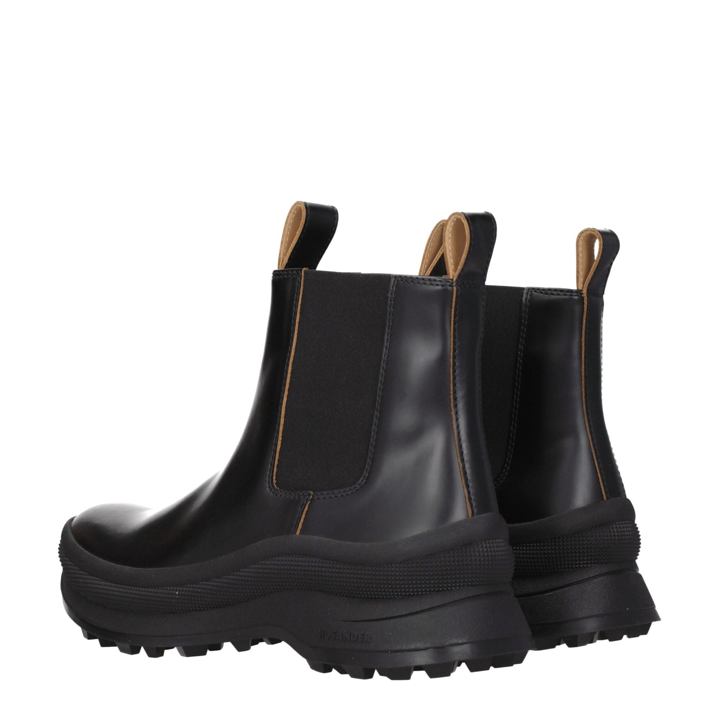 Jil Sander – Schwarze Lederstiefeletten