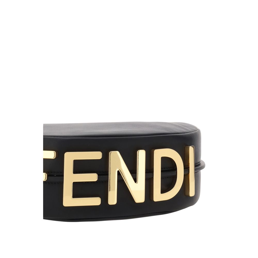Fendi Schultertasche aus schwarzem Kalbsleder (Bos Taurus)