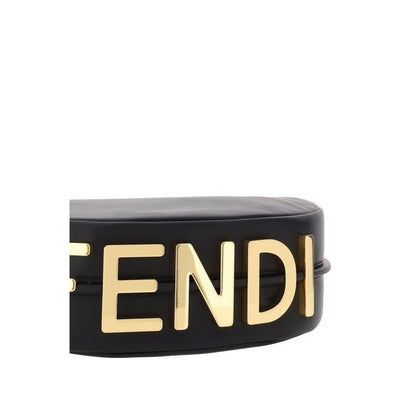 Fendi Schultertasche aus schwarzem Kalbsleder (Bos Taurus)