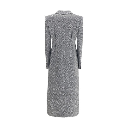 Alessandra Rich Grauer Wollmantel aus Fleece