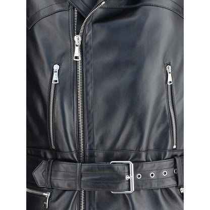 Alessandra Rich Schwarze Leder-Bikerjacke