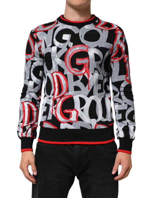 Dolce & Gabbana Multicolor Logo Monogram Crew Neck Sweater