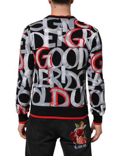 Dolce &amp; Gabbana – Mehrfarbiger Pullover mit Rundhalsausschnitt und Logo-Monogramm