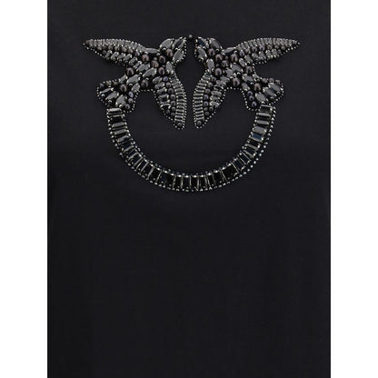 PINKO Black Cotton T-Shirt