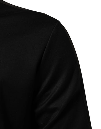Dolce & Gabbana Black Cotton Logo Full Zip Men Bomber Jacket