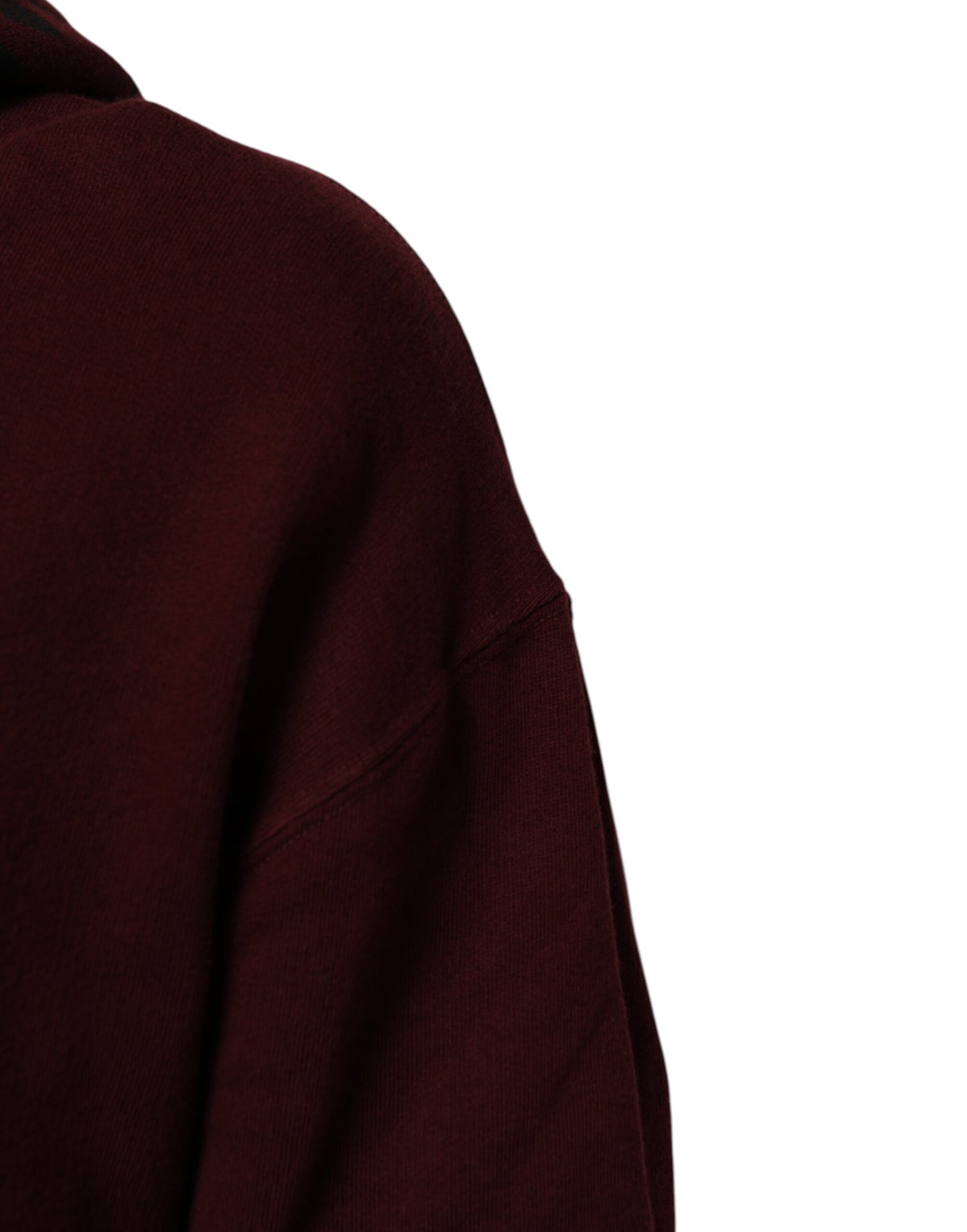 Dolce &amp; Gabbana Burgunderroter Baumwoll-Kapuzenpullover mit kariertem Futter für Herren