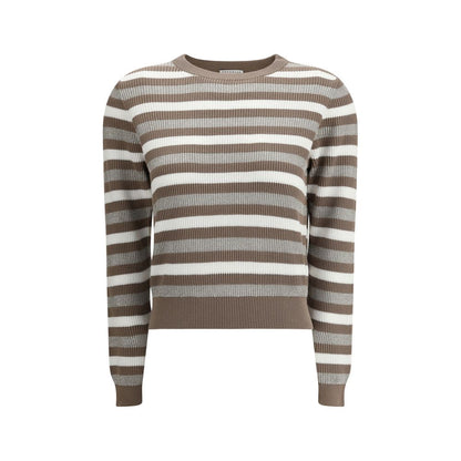 Brunello Cucinelli Funkelnder gestreifter Pullover