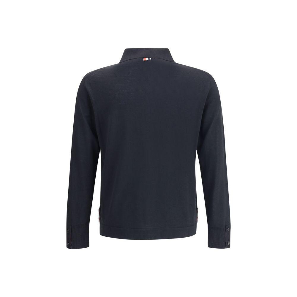 Thom Browne Schwarzes Fleece-Sweatshirt aus Wolle