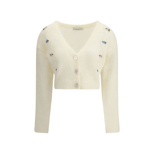 Alessandra Rich Weißer Mohair-Cardigan