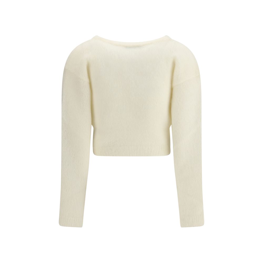 Alessandra Rich Weißer Mohair-Cardigan