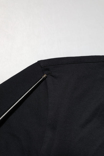 تي شيرت رجالي من دولتشي آند غابانا، أسود، قطني، بياقة على شكل حرف V