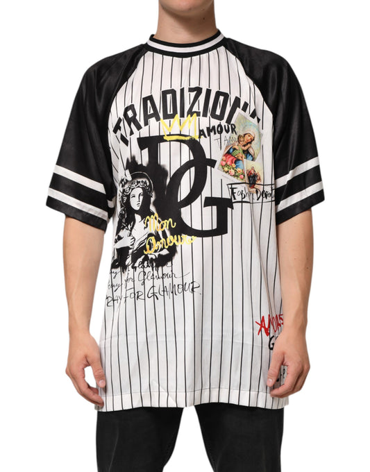 Dolce & Gabbana Tradizione Graffiti Print Oversized Men T-shirt