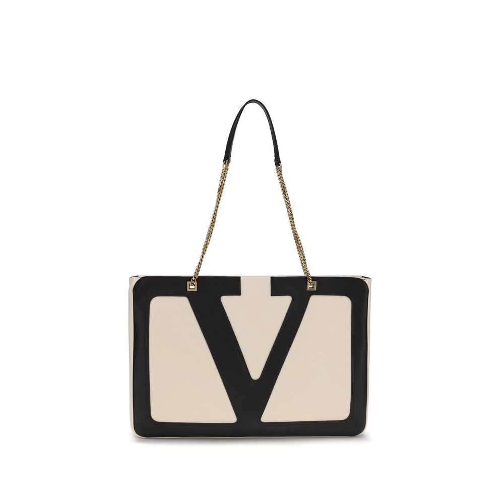 Valentino Garavani Schultertasche aus cremefarbenem Lammleder (Ovis Aries)