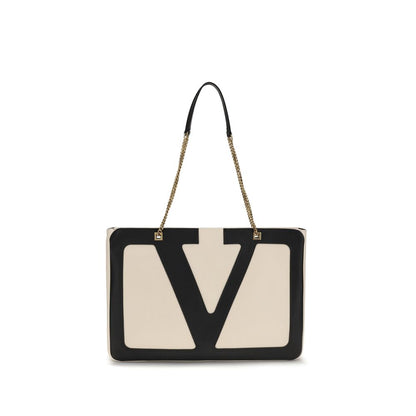 Valentino Garavani Schultertasche aus cremefarbenem Lammleder (Ovis Aries)