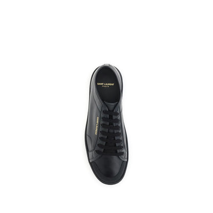 Saint Laurent Black Calf Leather Bos Taurus Low Top Sneakers